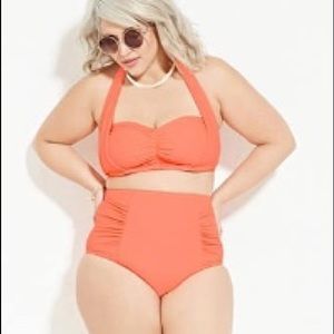 Forever 21 plus size bandeau high waist bikini